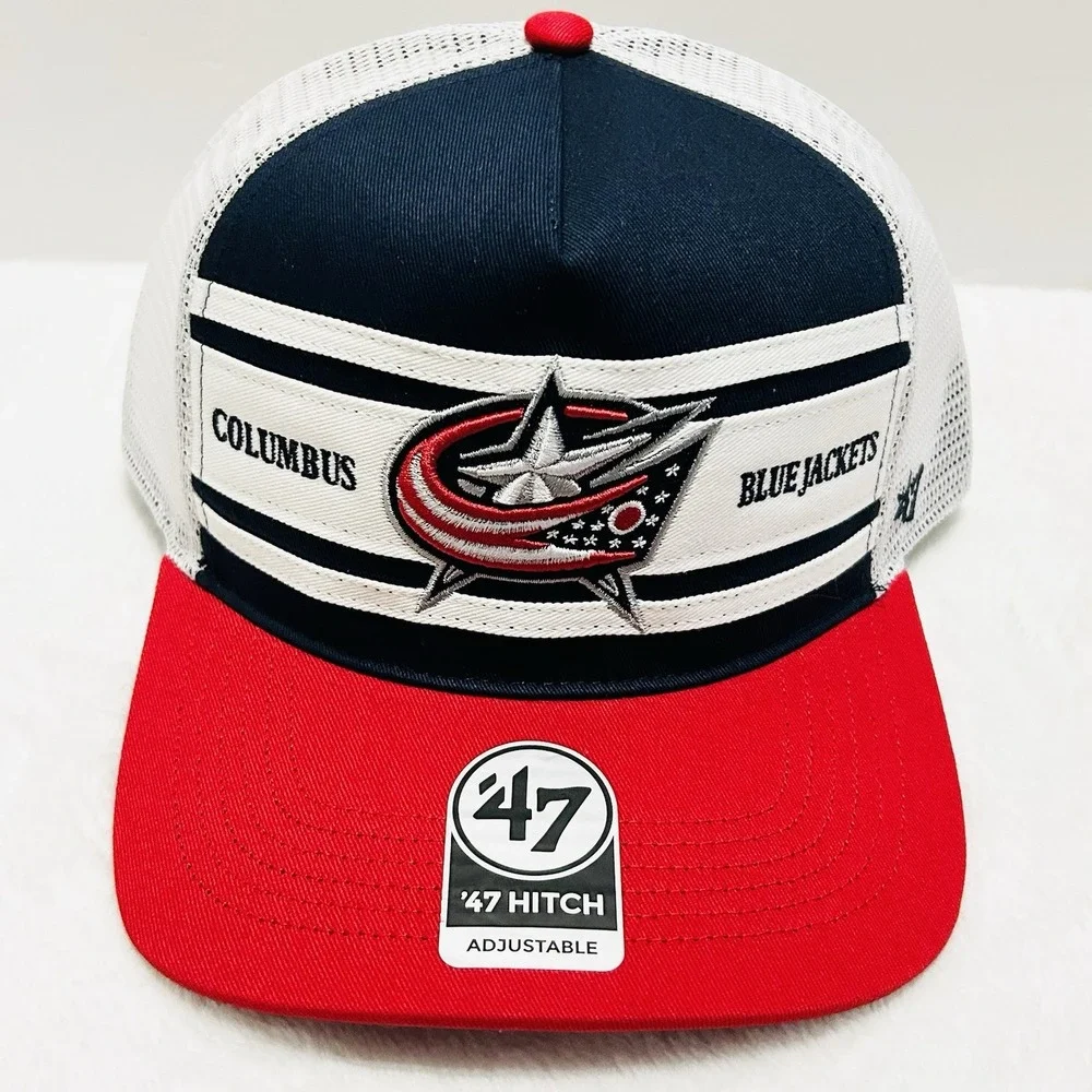 '47 Brand Columbus Blue Jackets Arena Stripe A-Frame‎ Hitch Hat Cap Adjustable